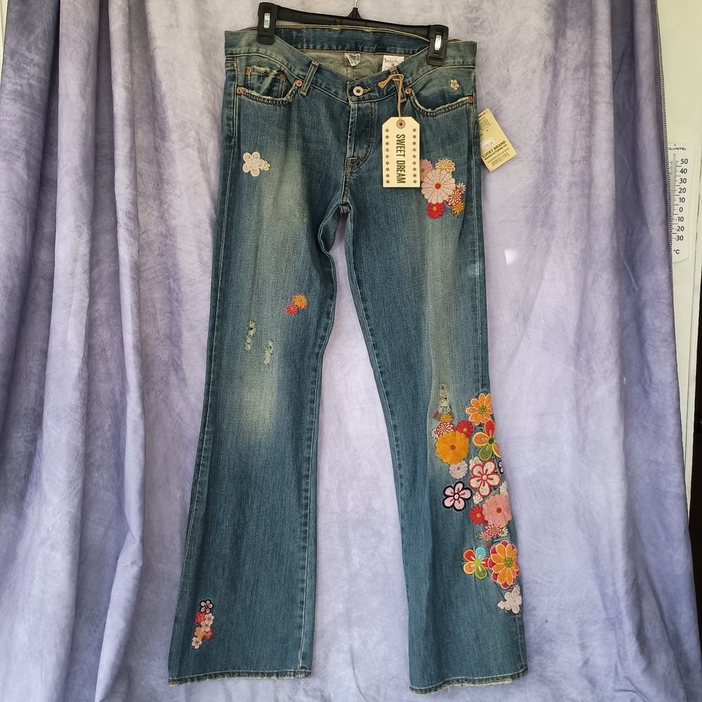Lucky Brand Sweet Dream Floral Embroidered Denim Bootcut Jeans